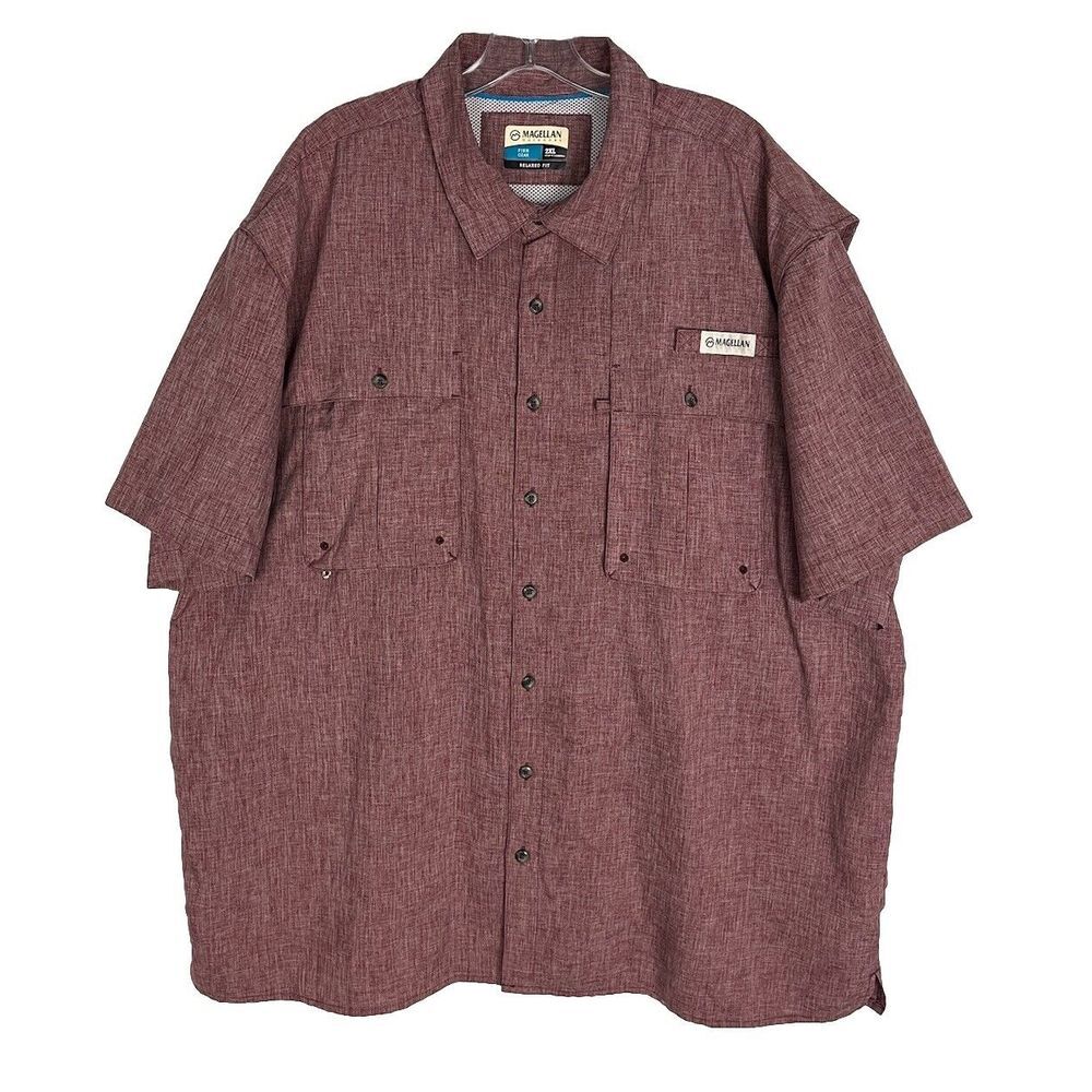 Magellan Outdoor Fishing Gear Relaxed Fit‎ Shirt Size 2XL Vented Short Sleeve